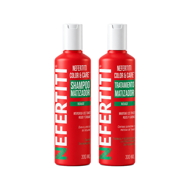 Shampoo + Tratamiento Nefertiti Matizador Rojo 300 ml