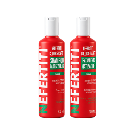Shampoo + Tratamiento Nefertiti Matizador Rojo 300 ml