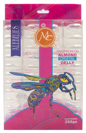 Tips para Uñas Acrílicas MC Nails (Cristal, Press On Almond, 288 pzas)